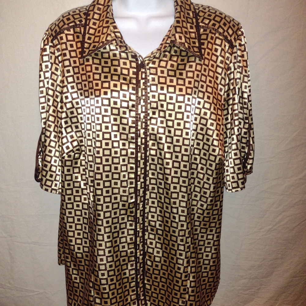 Lane Bryant Size 18/20 Brown & cream with square pattern